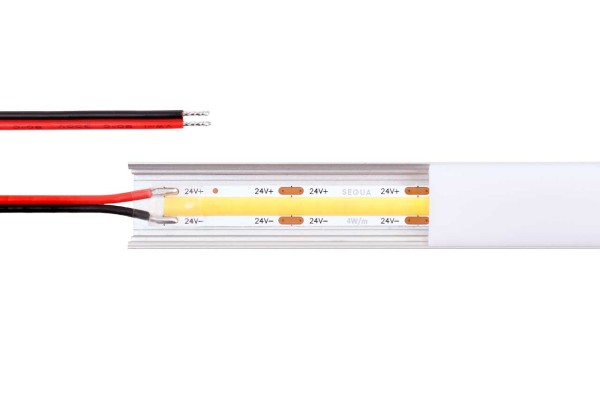 LED-Set mit SEQUA COB-LED-Streifen und Aluminiumprofil zur Beleuchtung von Treppen