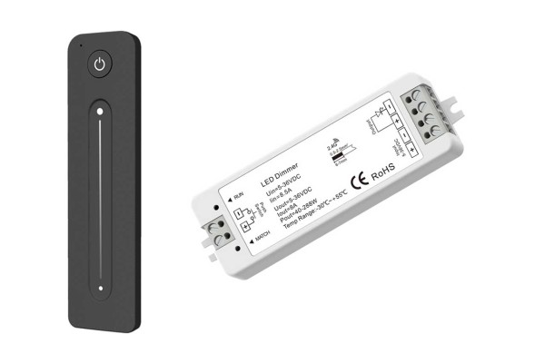 1-Kanal Funk-Dimmer mit Touch-Fernbedienung