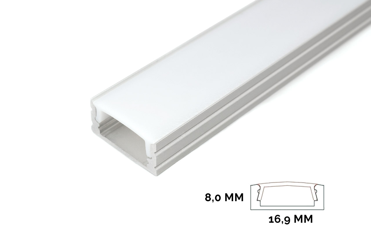 100 cm transparent durchsichtige Abdeckung für LED-Streifen Alu von Alumino® KLAR 100 cm LED Aluminium Profil ECKE-RUND 